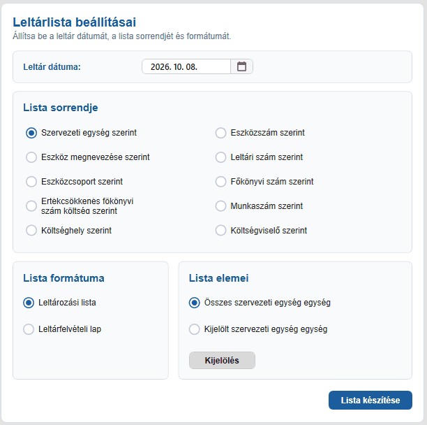 leltarlista