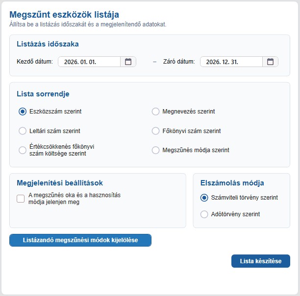 megszuntEszkozokListaja